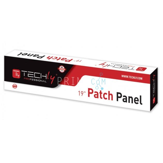Techly I-PP 24-RST, CAT5e, FTP fully shielded, 1U, patch panel 24 port, Black 