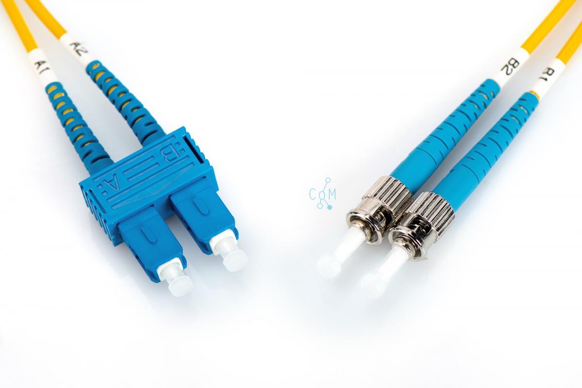 FO patch cord, duplex, ST to SC SM OS2 09/125 µ, 3 m