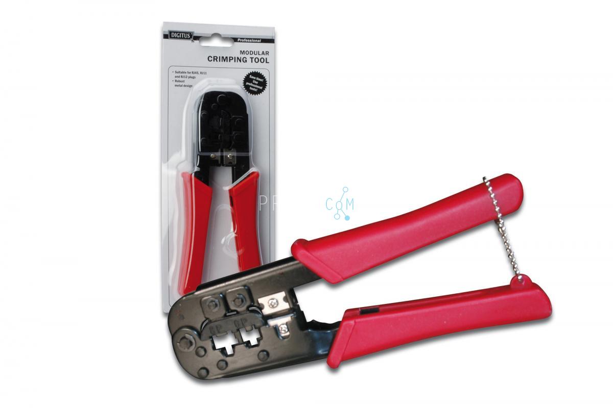Modular Crimping Tool, metal version incl. stripper and cutter, 6P4C, 8P8C