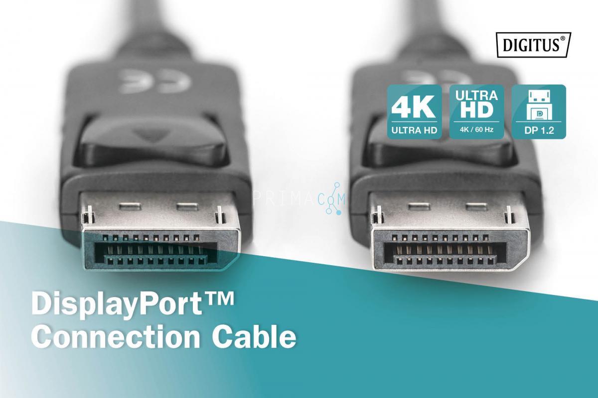 AK-340100-010-S DisplayPort connection cable, DP M/M, 1.0m, w/interlock, Ultra HD 4K, bl
