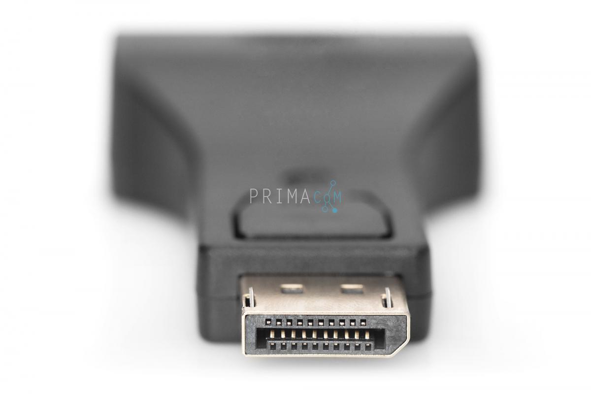 DisplayPort adapter, DP - DVI-I (24-5) M/F, w/interlock, CE, bl