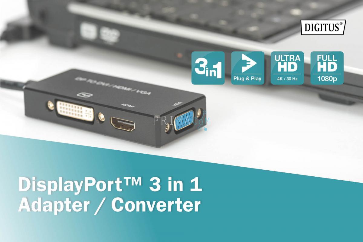 DIGITUS DisplayPort 3in1 Adapter / Converte