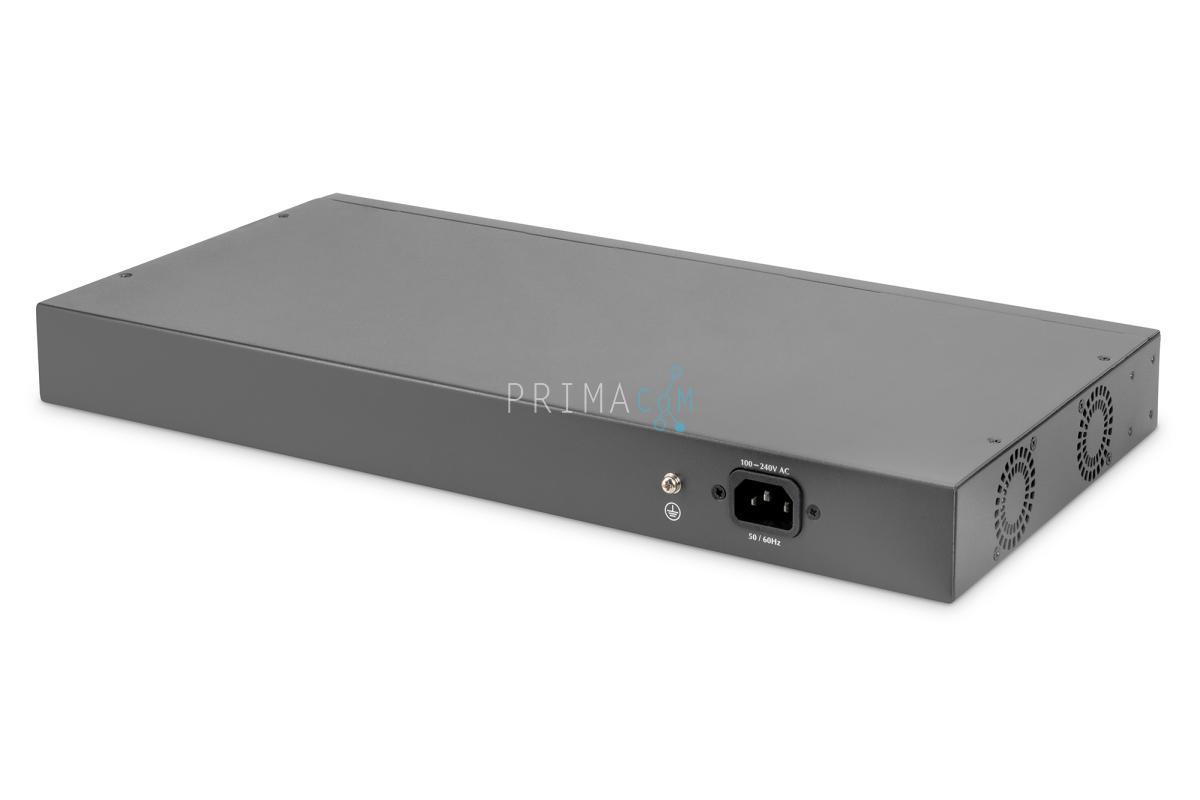 DN-95343 Fast Ethernet PoE Switch 24-port PoE + 2 Combo, 370W PoE budget 4016032451242