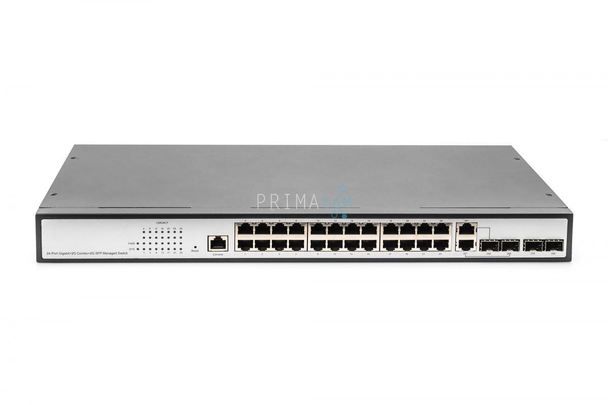 DN-80221-3 24-Port Gigabit Switch, 19 Inch, Managed, 2 Uplinks