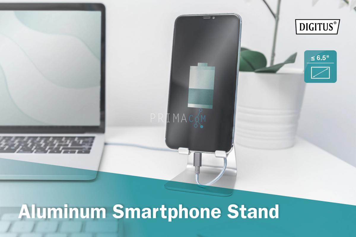 DA-90418  Aluminum Smartphone Stand foldable, up to 6,5, silver