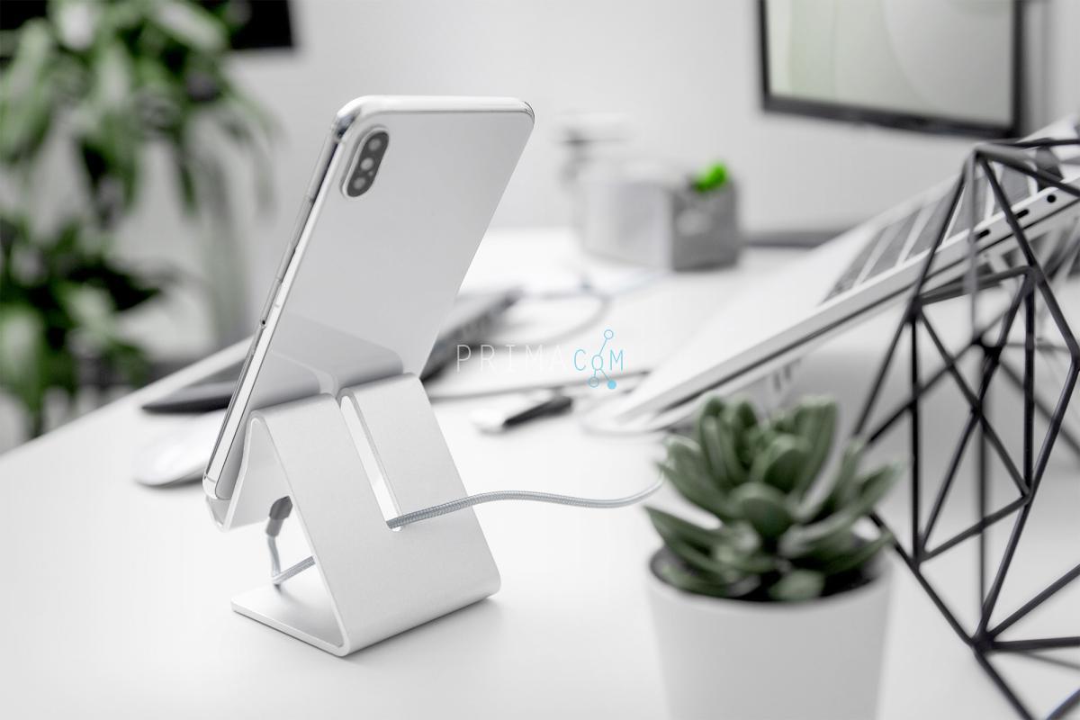 DA-90419 Smartphone and Tablet Stand in elegant aluminum design for devices up to 10” display size