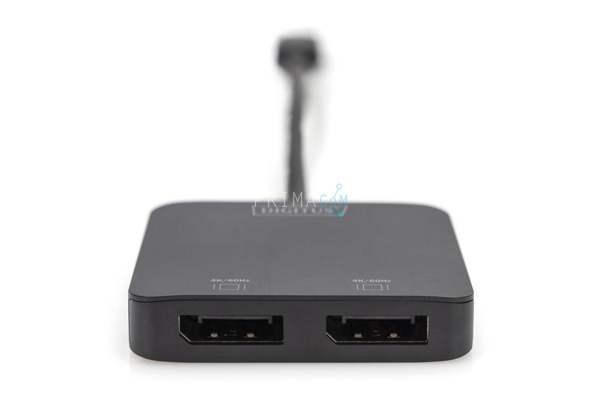 DS-45339 USB-C - 2x DP MST videosplitter DP 1.4, 4K/60 Hz