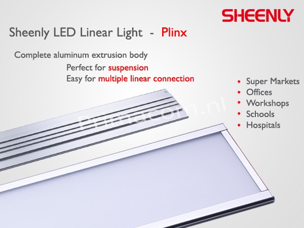 Sheenly LED panel 150x1200 40W 6000K 3100LM Pure White Plinx