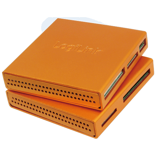 CR0022 Cardreader USB 2.0 All-in-One Alu ORANGE