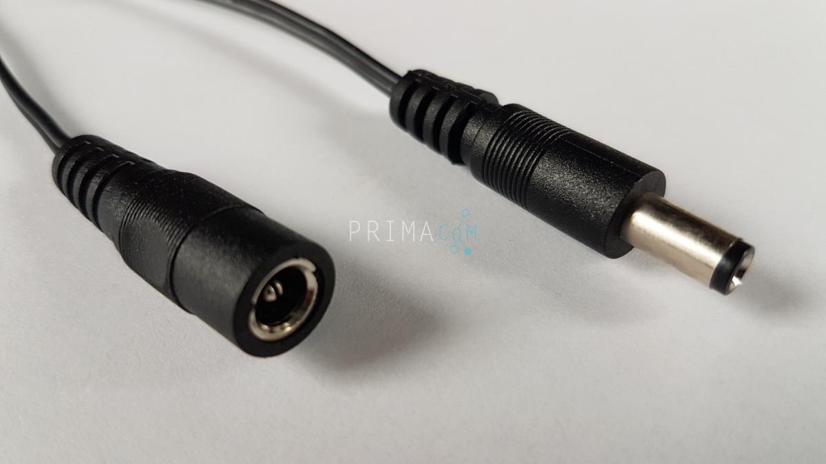 1,5 meter extension cable for 2,1 mm plug male- female - 1,5m extension cable