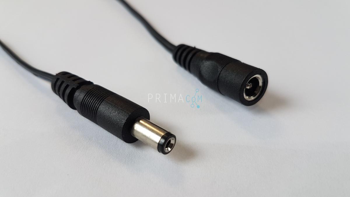 1,5 meter extension cable for 2,1 mm plug male- female - 1,5m extension cable