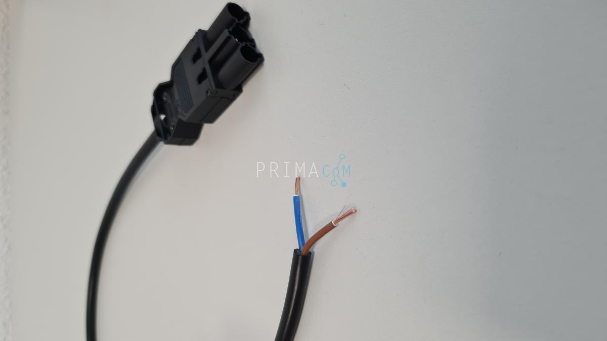 GST3 male plug met 2 x 0,75 mm² aansluitsnoer met draadeinden