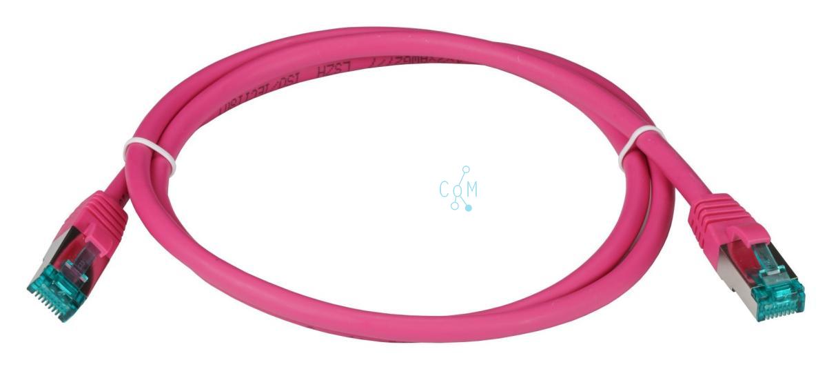 PP-6A010/MA CAT 6A S-FTP, 100% koper, AWG 26/7, Magenta 1 M Patch kabel