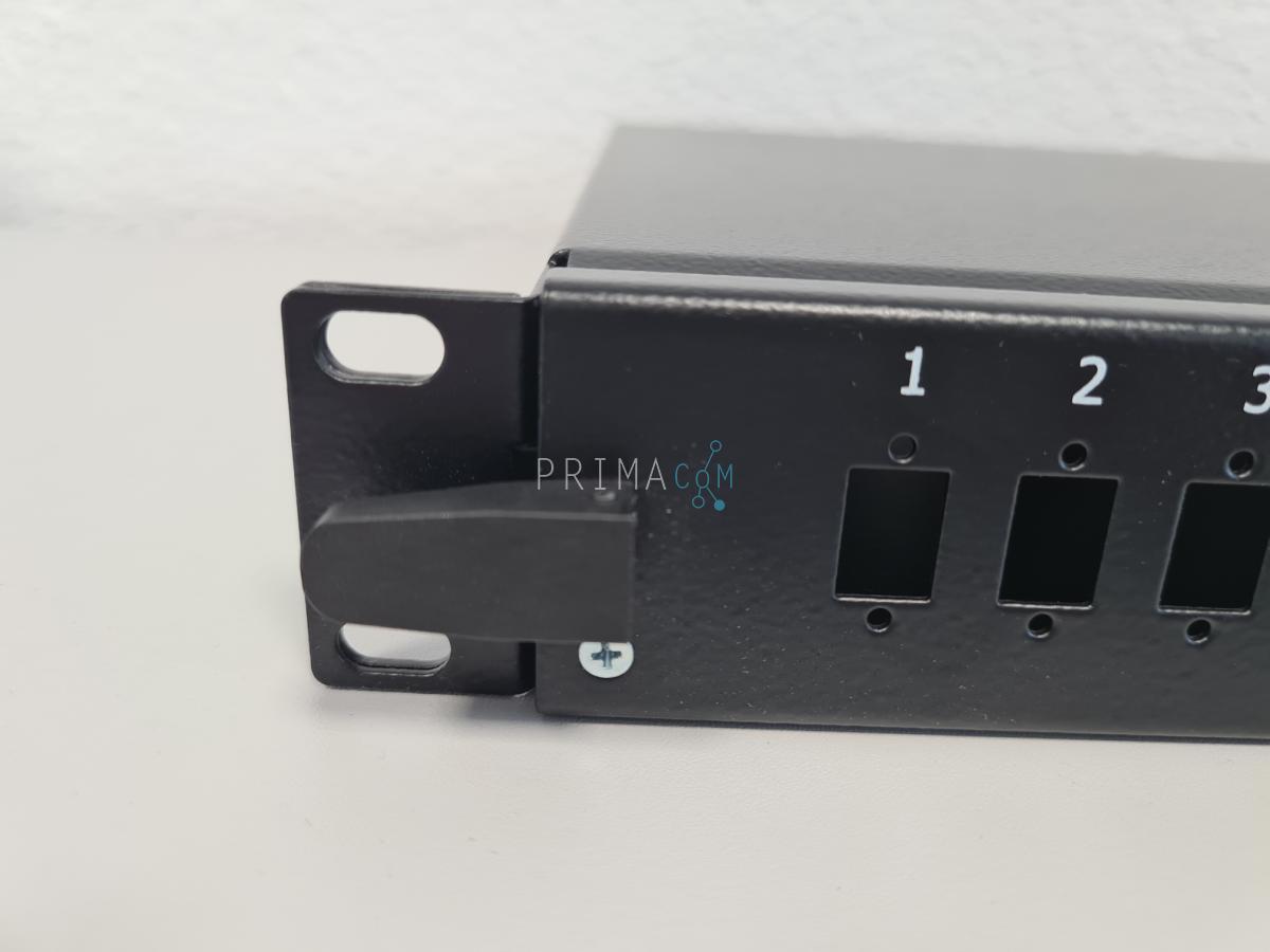 Mirsan 1U 19 B type 24 port SCS Fiber Optical Box (Fixed front panel) Black MRFOB1U24SCS01