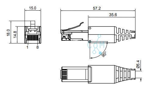 Tool-Free RJ45 connector CAT5e unshielded
