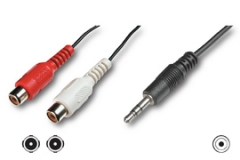 Stereo kabel. 3,5mm stereo plug > 2x tulp Female 2 m