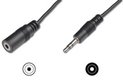 Stereo verleng kabel. 3,5mm stereo, Male > 3,5mm stereo, Female 2,5 m