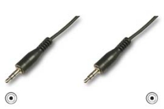 Audio connection cable, stereo 3.5mm 1.50m, CCS, 2x0.10/10,shielded, M/M, black