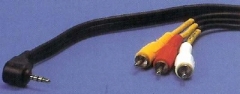 Kabel voor digitale video camera verguld. 3,5 mm M naar 3x RCA