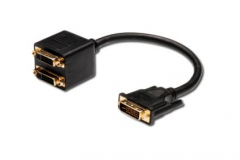 DVI Y-splitter cable, DVI(24+5)/M - 2x DVI(24+5)/F, 0.2m (298571)