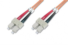 DK-2622-01 Fiber Optic Patch Cord, SC to SC Multimode 62.5/125 µ, Duplex Length 1m