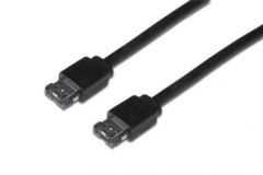  AK-126007 eSATA connection cable, eSata/USB -eSata/USB
1.00m, CU, AWG26, 2xshielded, M/M, UL, blac