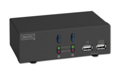 DC-11403 USB-KVM Switch, 1User <=> 2 PCs. Desktop, w/ audio support, w/o cables Mouse Clicking Funct