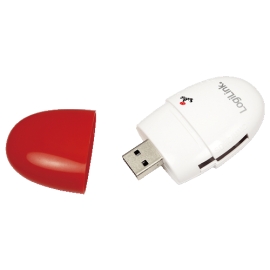 CR0032 Cardreader USB 2.0, Smile, Red, LogiLink®