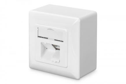 CAT 5e, Class D, wall outlet, shielded, surface mount