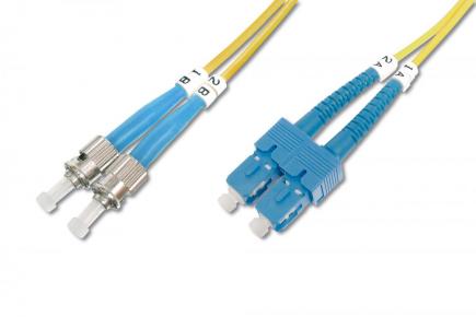 FO patch cord, duplex, ST to SC SM OS2 09/125 µ, 1 m