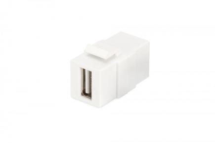 DN-93400 USB 2.0 Keystone Module (Female/Female),  for DN-93832, pure white (RAL 9003)