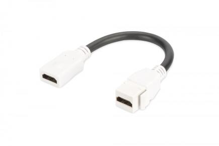 HDMI 2.0 Keystone Jack for DN-93832, 12 cm cable, pure white (RAL 9003)