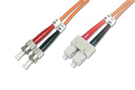 DK-2512-02 FO patch cord, duplex, ST to SC MM OM2 50/125 µ, 2 m