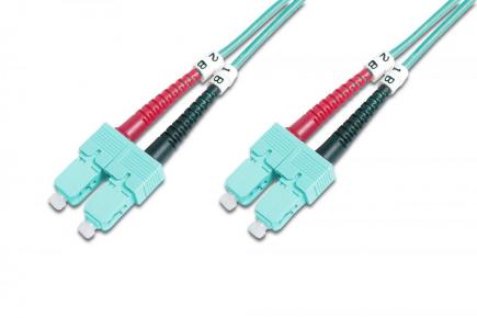 DK-2522-01/3 Fiber Optic Patch Cord, SC to SC Multimode 50/125 µ, Duplex Length 1m, OM3 - 248538