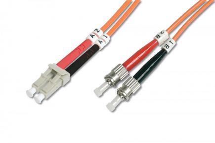 DK-2531-01 FO patch cord, duplex, LC to ST MM OM2 50/125 µ, 1 m - 249153