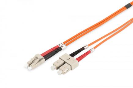 DK-2532-01 FO patch cord, duplex, LC to SC MM OM2 50/125 µ, 1 m - 249399